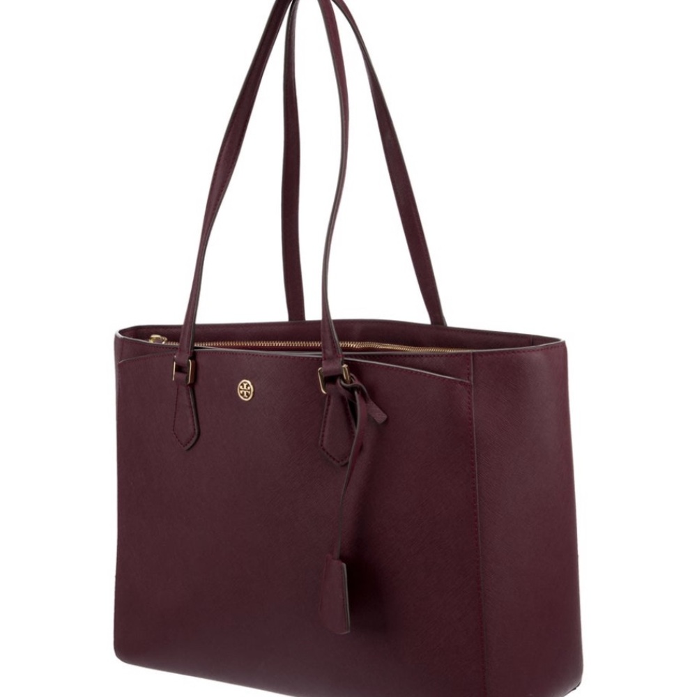 Elegant Burgundy Tote Bag & Wristlet Set.